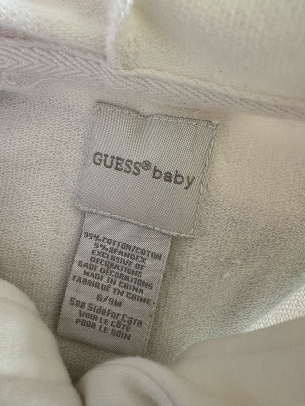 Y2K Baby GUESS White & Pink Hooded Floral Short-Sleeve Top - Picture 5 of 5